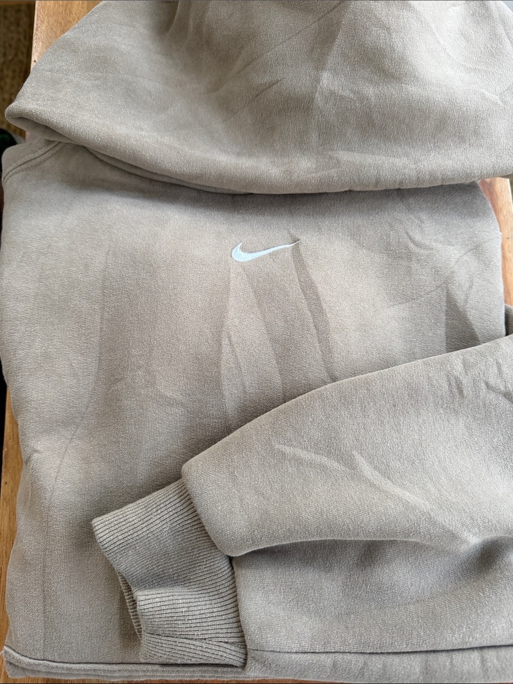 Vintage Nike 90s / Y2K Center Swoosh Earth Tone Hooded Sweatshirt